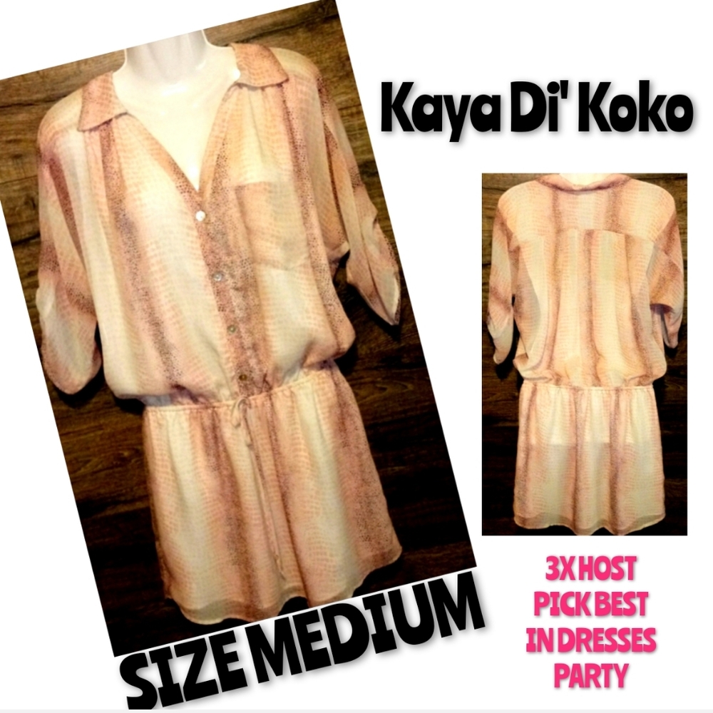 Kaya Di Koko Dress Size M Pink Snakeskin NWOT